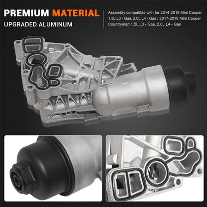 Solidspare Oil Cooler Filter Housing Assembly For 2014-2019 Mini Cooper BMW 11428585235