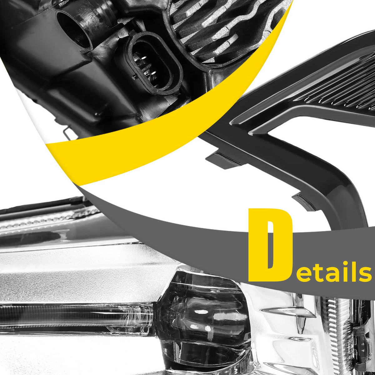 Solid Spare For Ford Fusion 2019-2020 LED Fog Lights Driving Lamps w/Bezel Wiring Left+Right
