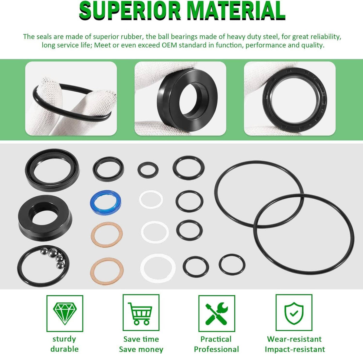Solid Spare 328.12002 Floor Jack Seal Kit for Sears Craftsman 328.12002 Series 1.5 Ton
