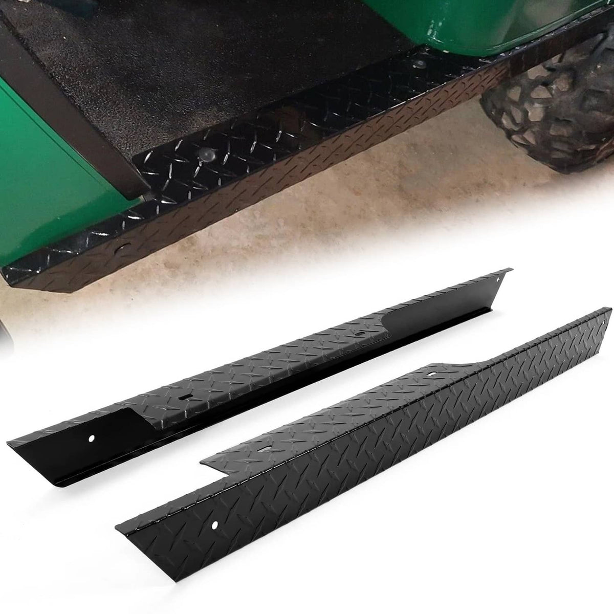 Solidspare For EZGO TXT 94-13 Golf Cart Passenger & Driver Side Diamond Plate Rocker Panel