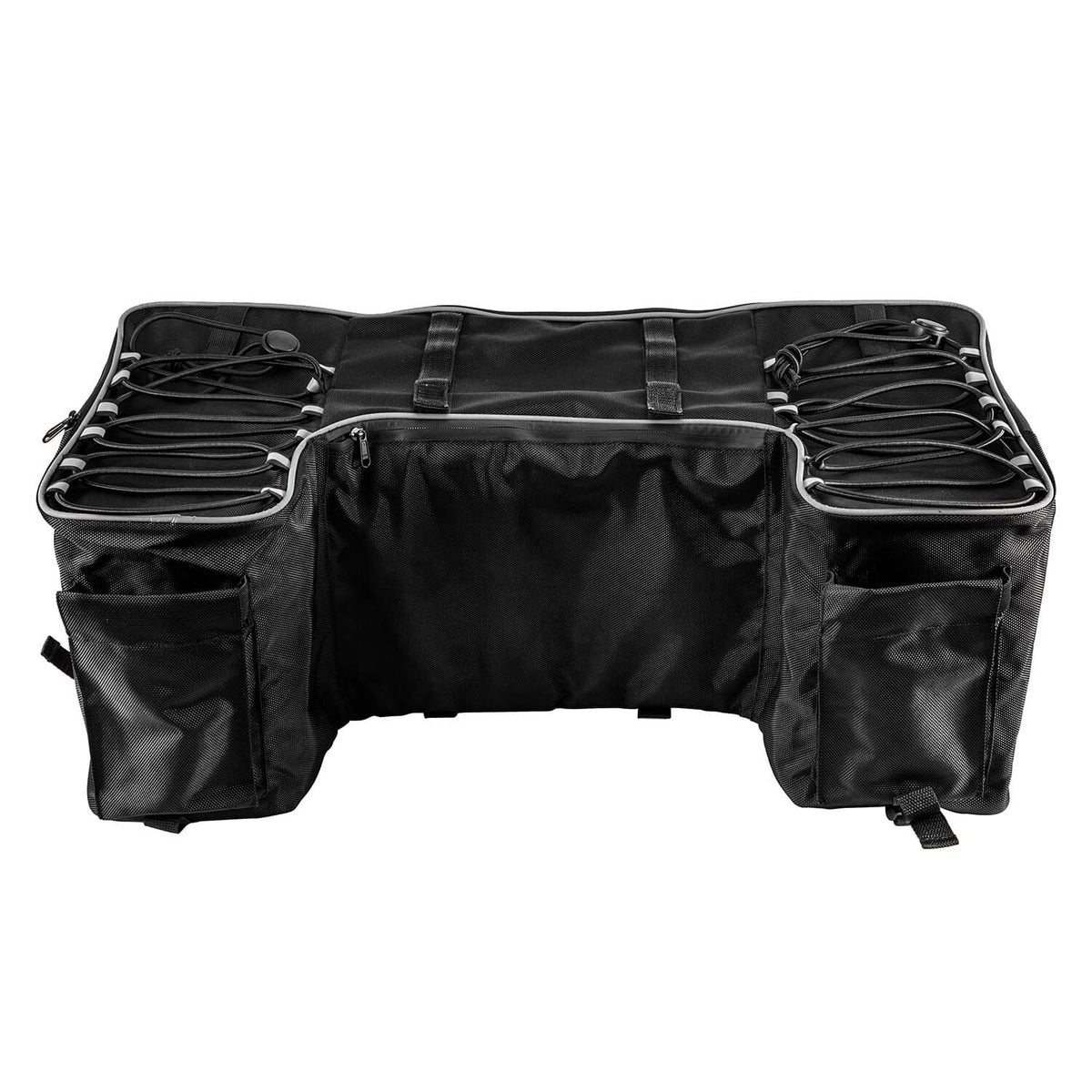 Solidspare Black Rear Rack Back Seat Storage Pack Luggage Bag w/Cushion Pad Padded ATV Part