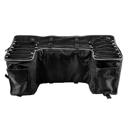 Solidspare Black Rear Rack Back Seat Storage Pack Luggage Bag w/Cushion Pad Padded ATV Part