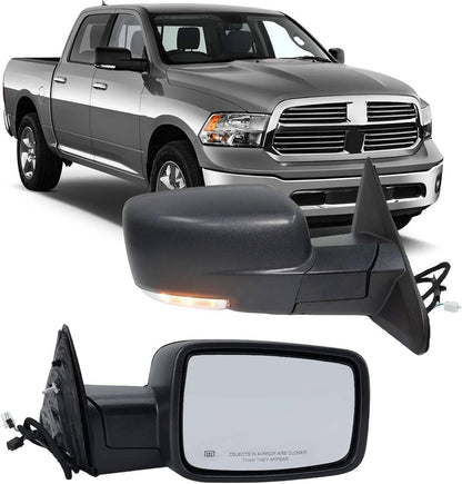 Solidspare Right/Passenger Side For 13-19 Ram 1500 Manual Fold+Heated+LED Signal Mirror New
