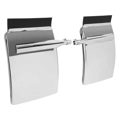Solid Spare 34"x24" stainless steel quarter fender kit pair universal truck w/ Support Tube