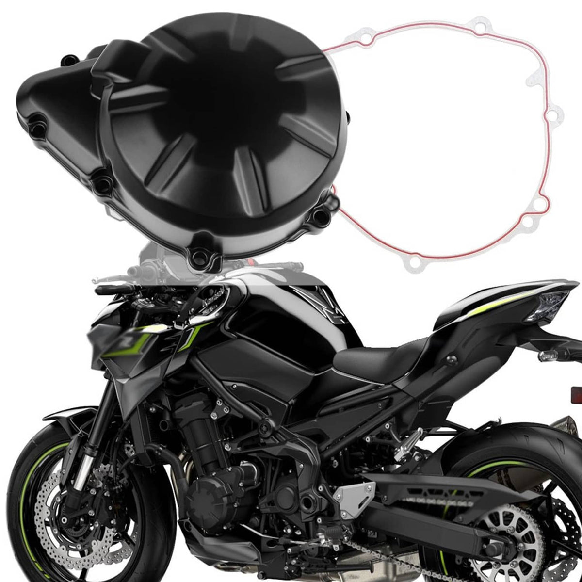 Solidspare Left Stator Engine Cover Crankcase with Gasket For Kawasaki Z900 ABS 2017-2025