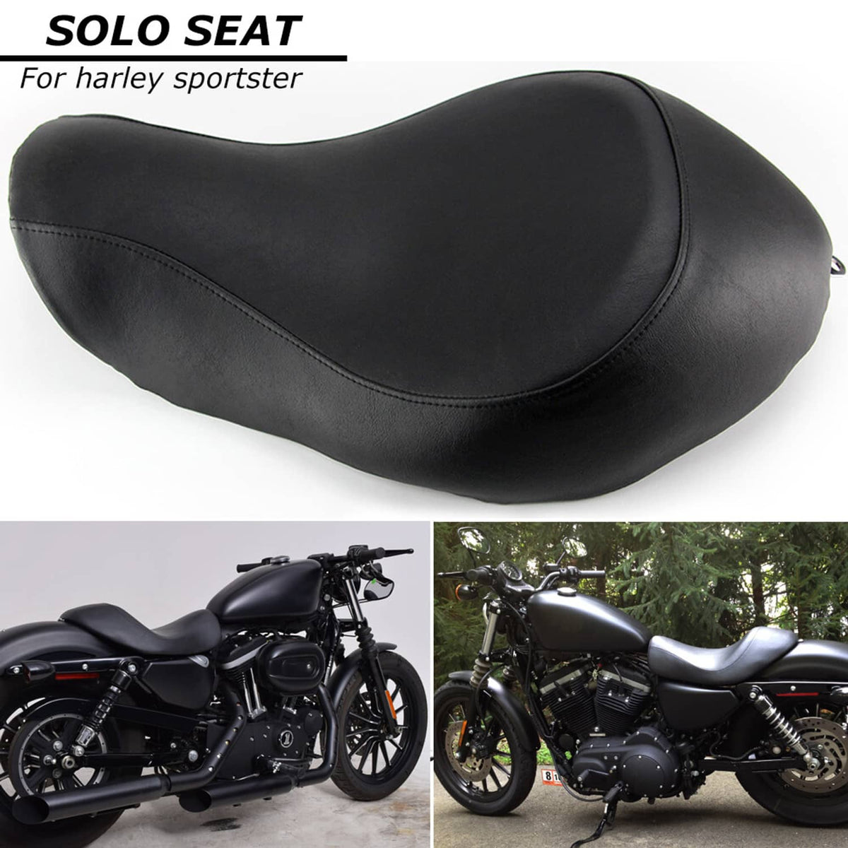 Solidspare Front Rider Driver Solo Seat For Harley Sportster XL 883 1200 Custom 48 72 04-19