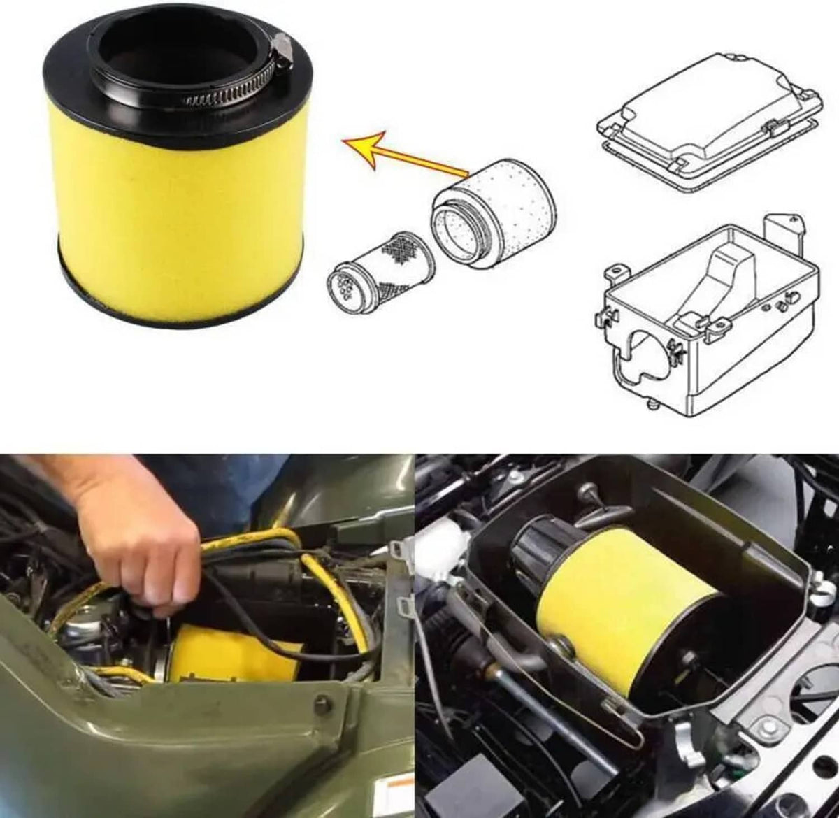 Solidspare Air Filter For Honda Rancher 350 400 Foreman 400 450 Fourtrax 300 1992-2000 ATV