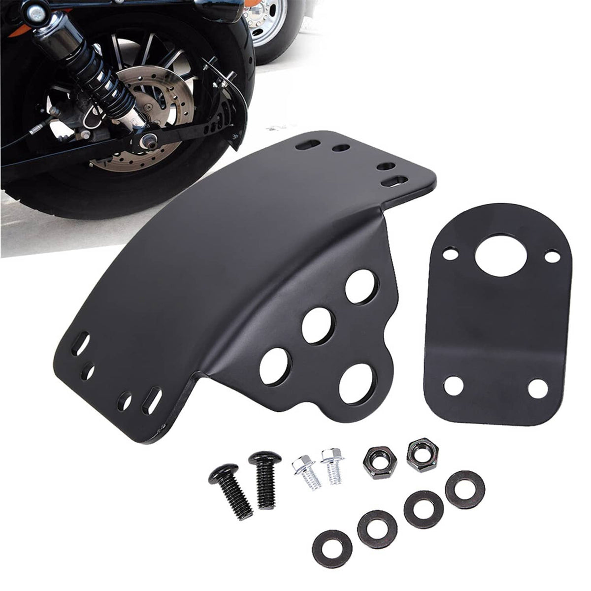 Solidspare Motorcycle License Plate Holder Side Mount Bracket for Harley Honda Universal US