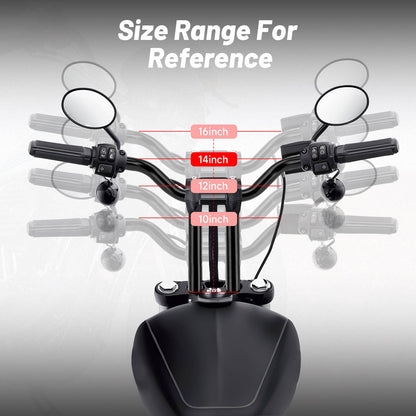 Solidspare For Harley Softail Dyna Wide Glide Road King 14" Rise MX-T Bars Handlebar Black