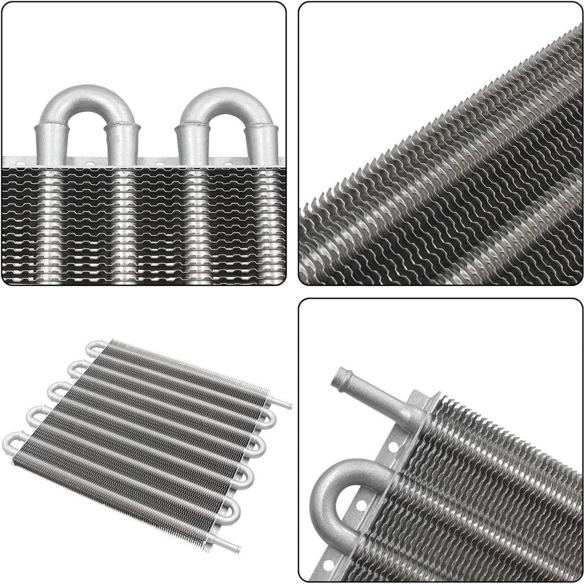 Solidspare 10 Rows Remote Transmission Oil Cooler Radiator Converter Kit Universal Aluminum