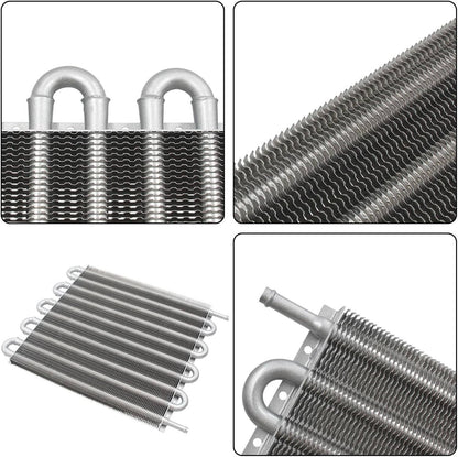 Solidspare 10 Rows Remote Transmission Oil Cooler Radiator Converter Kit Universal Aluminum
