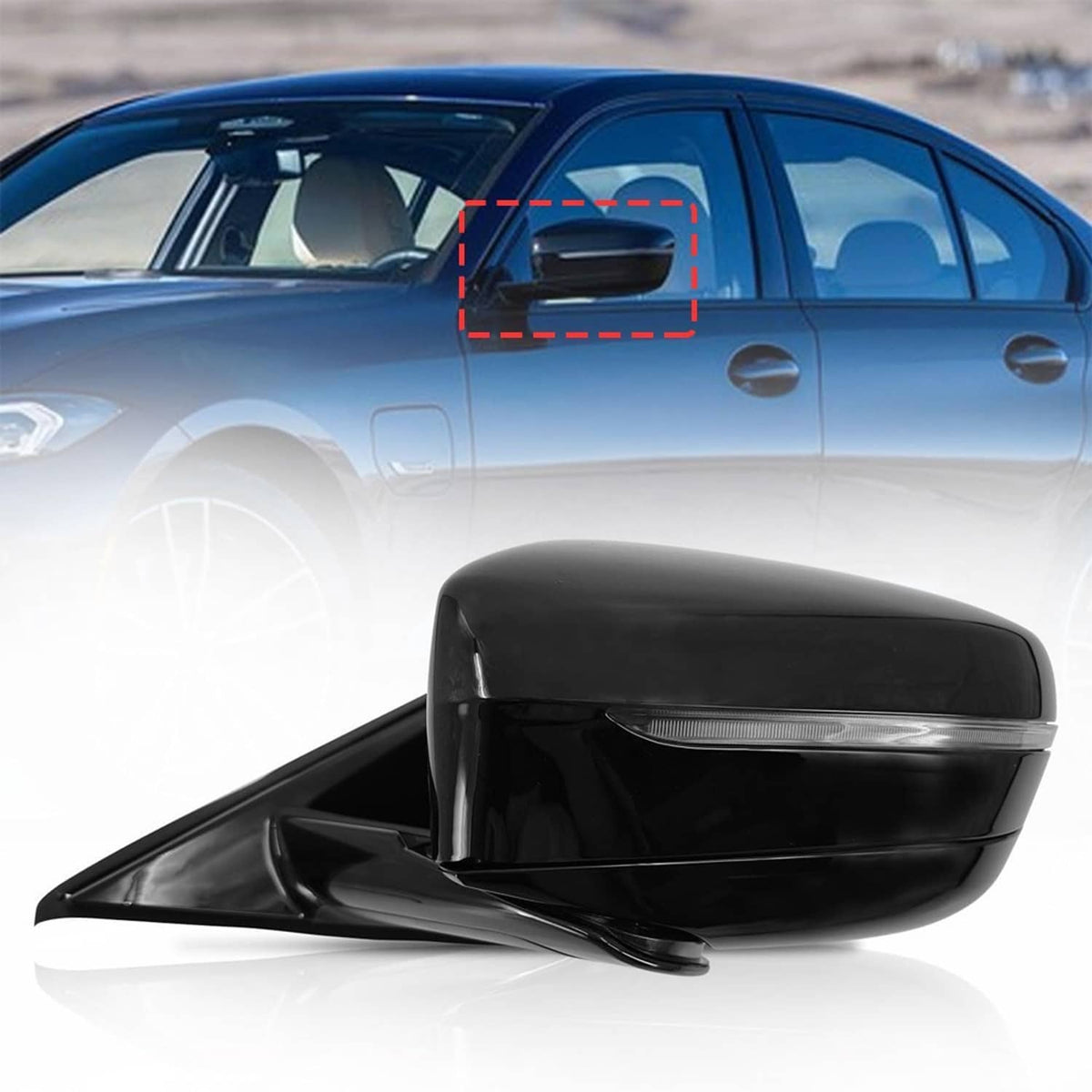 Solidspare Left Driver Side Mirror W/ Blind Spot For 2019-2023 BMW 320i 330i 330e 2.0L