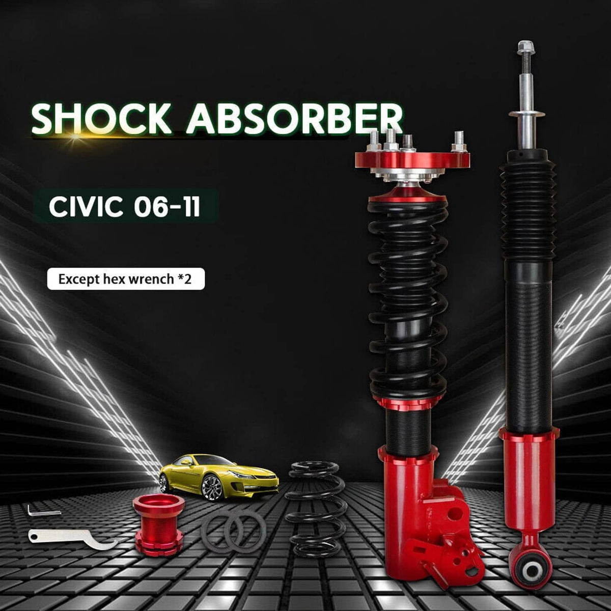 Solidspare Coilovers Suspension Kits Adjustable Height Struts Shocks For 06-11 Honda Civic