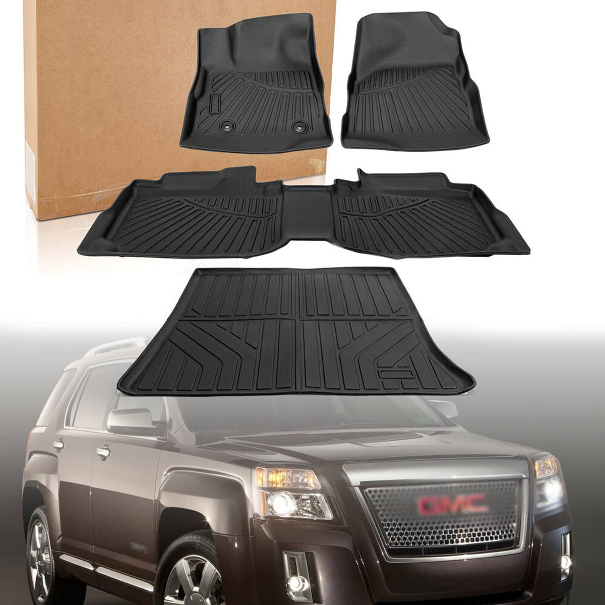 Solidspare 4Pcs Floor Mats & Cargo Liner for Chevy Equinox 2012 2013 2014 2015 2016 2017