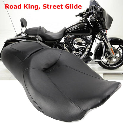 Solidspare Driver Passenger Black Seat For Harley Touring Road King Street Glide 08+