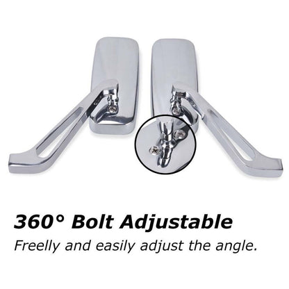 Solidspare Motorcycle Rearview Side Mirror Chrome for Harley Honda Kawasaki Suzuki Yamaha
