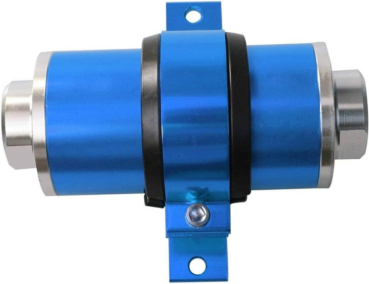 Solidspare Blue 30 Micron Billet Aluminum Inline Fuel/petrol Filter + Bracket AN6/AN8/AN10