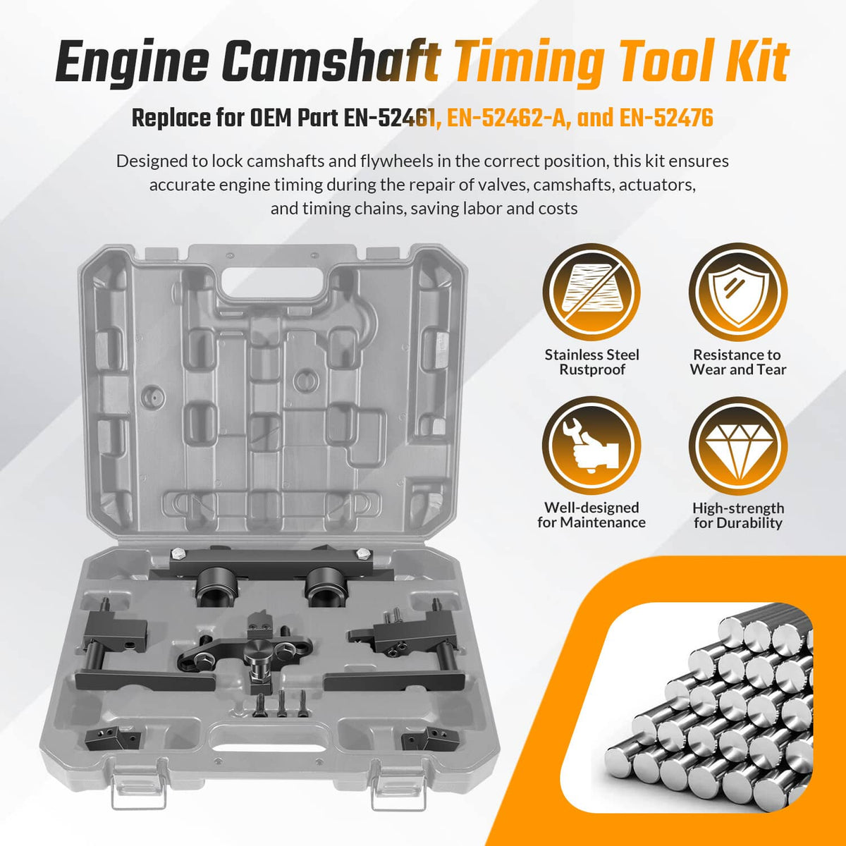 Solidspare Engine Camshaft Timing Tool Kit, Replaces EN-52461, EN-52476, EN-52462 for