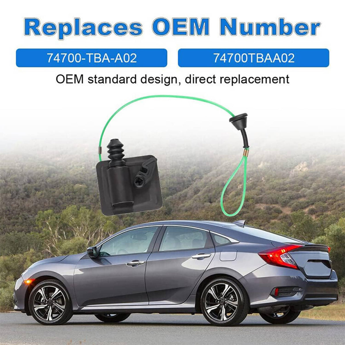 Solidspare Fuel Lid Actuator Gas Door Assembly Fit 74700TBAA02 For 2016-2021 Honda Civic BK