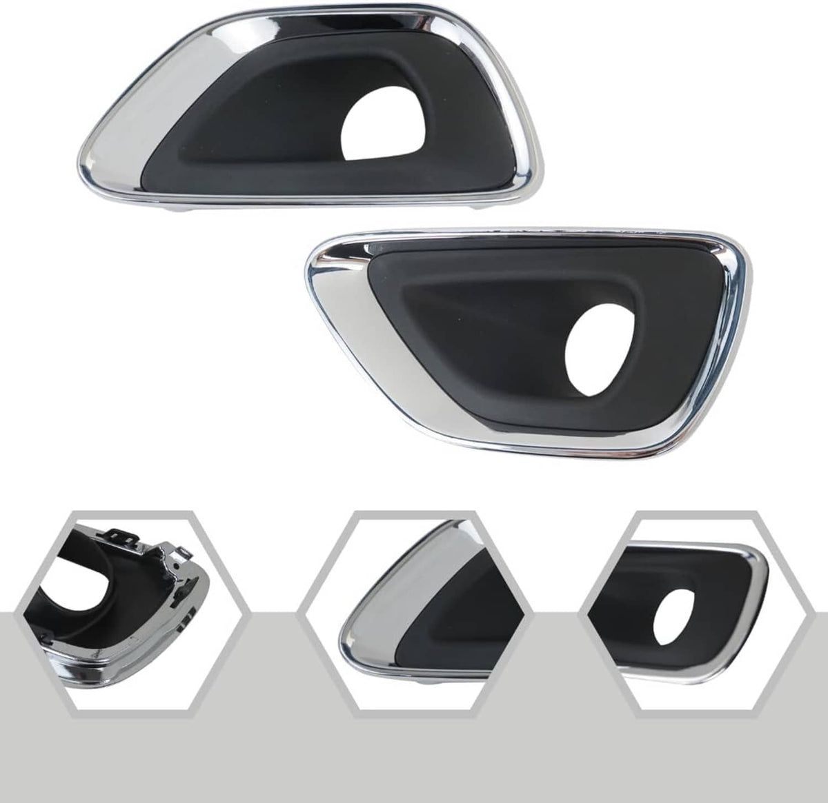 Solid Spare 1Pair Fog Light Lamp Bezel Bumper Trim Cover For 2014-16 Jeep Grand Cherokee