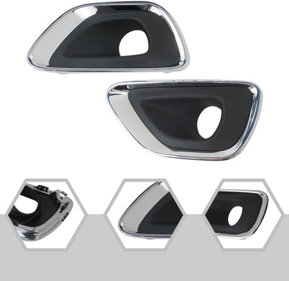 Solid Spare 1Pair Fog Light Lamp Bezel Bumper Trim Cover For 2014-16 Jeep Grand Cherokee