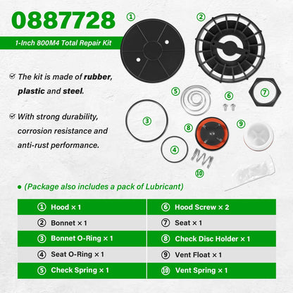 Solidspare 0887728 Repair Kit Replace for Watts 1" 800M4 Total Repair Kit for 1" 800M4 & FR
