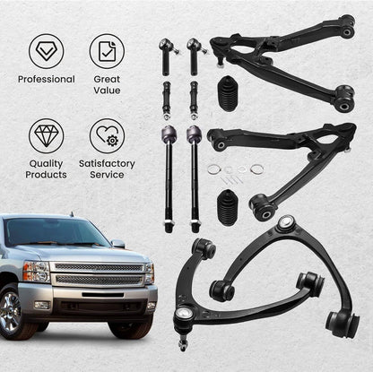 Solidspare 12x Front Upper Lower Control Arm Kit for 2007-2013 Escalade Chevy Silverado GMC