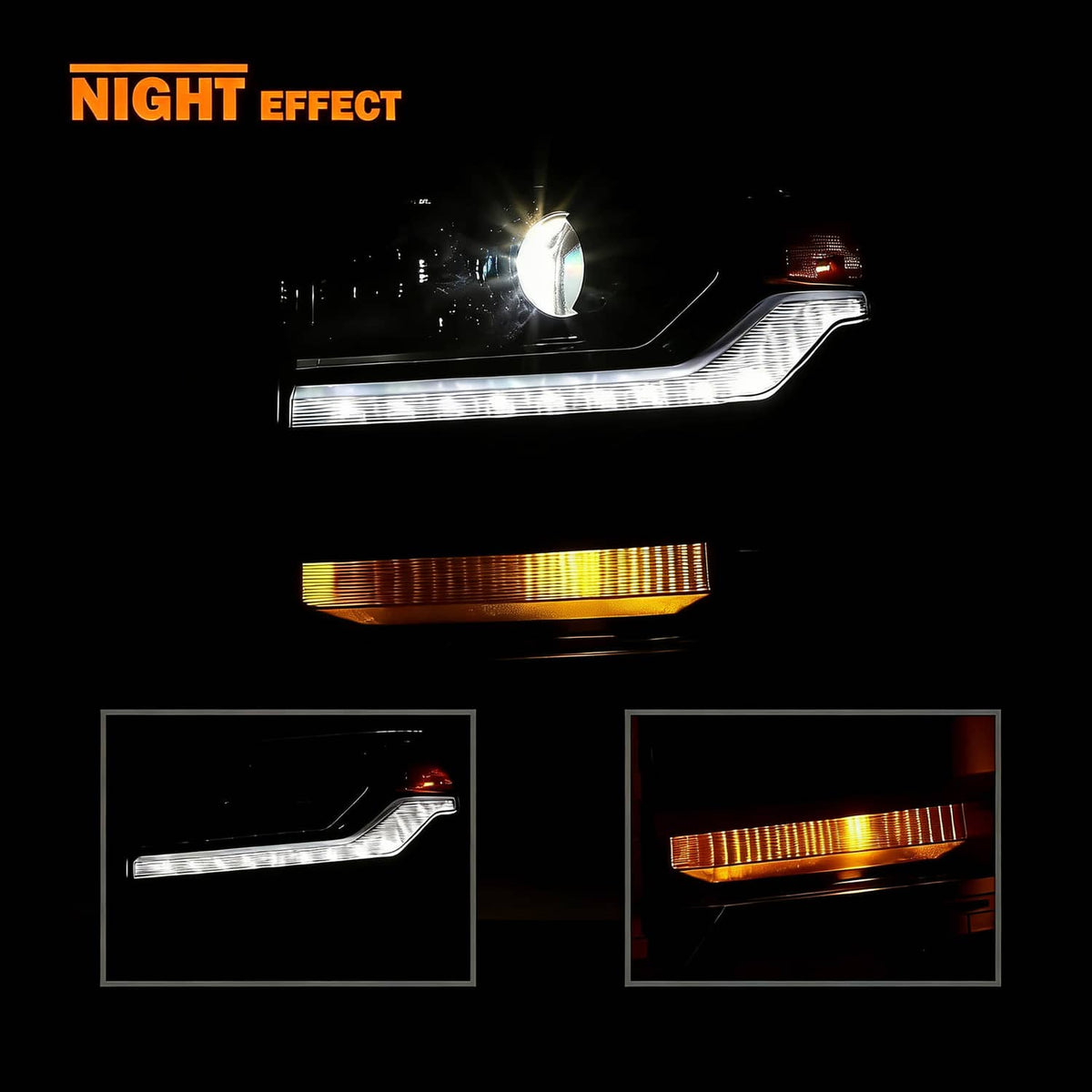 Solidspare HID/Xenon Headlights w/ DRL Right & Left For 2016-2018 Chevy Silverado 1500