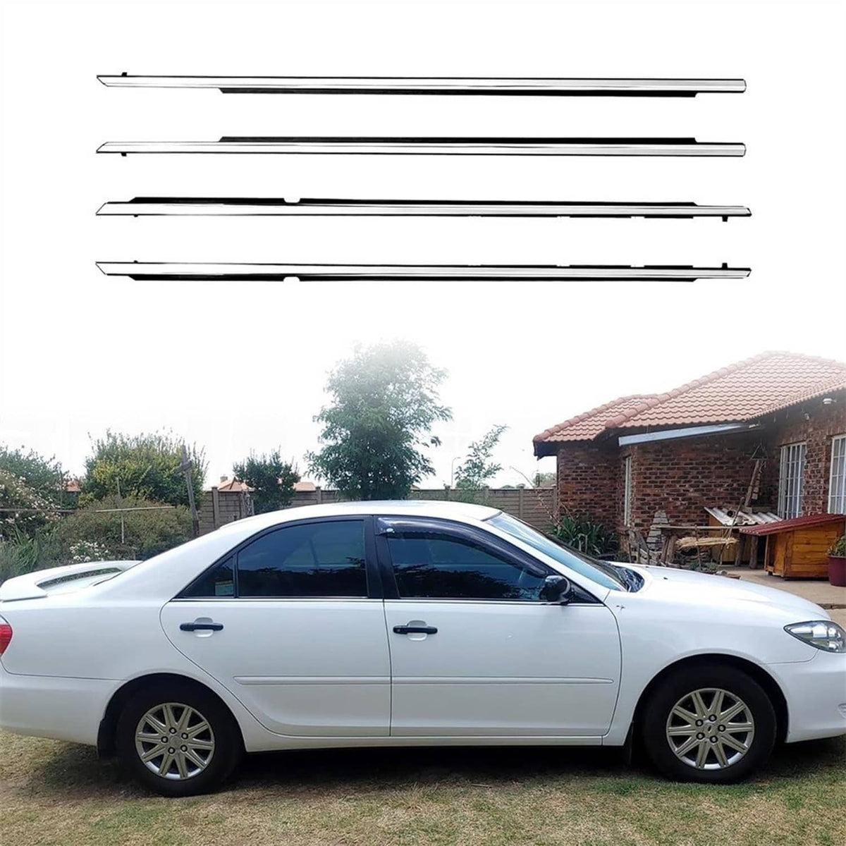 Solidspare 4Pcs New Window Molding Trim Weather Strip Seal Strip for 2002-2006 Toyota Camry