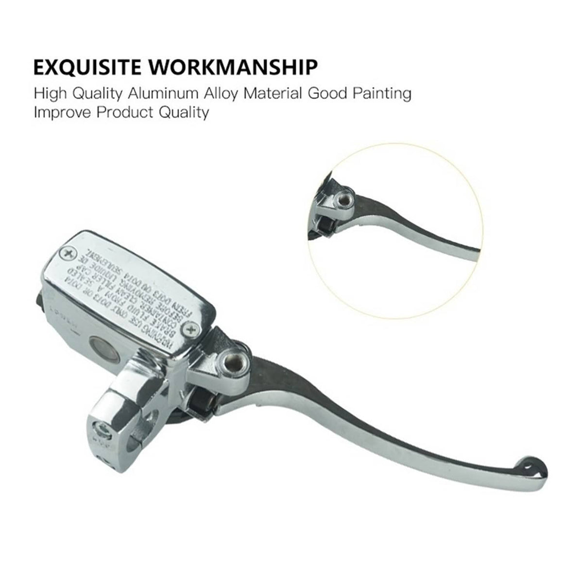 Solidspare Chrome 1" 25mm Left Clutch Lever Right Hydraulic Brake Master Cylinder Lever