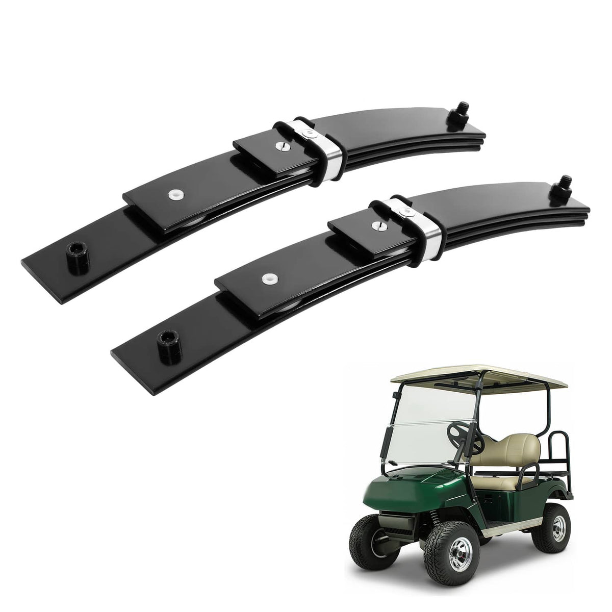 Solidspare For EZGO Marathon 1989-1994 Golf Cart Heavy Duty Front 3-Leaf Spring Set