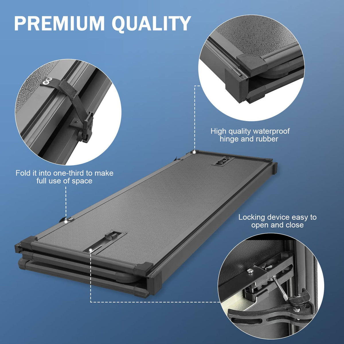 Solidspare 6FT Tri-Fold Hard Bed Tonneau Cover For Chevy Colorado GMC Canyon 2015-2024
