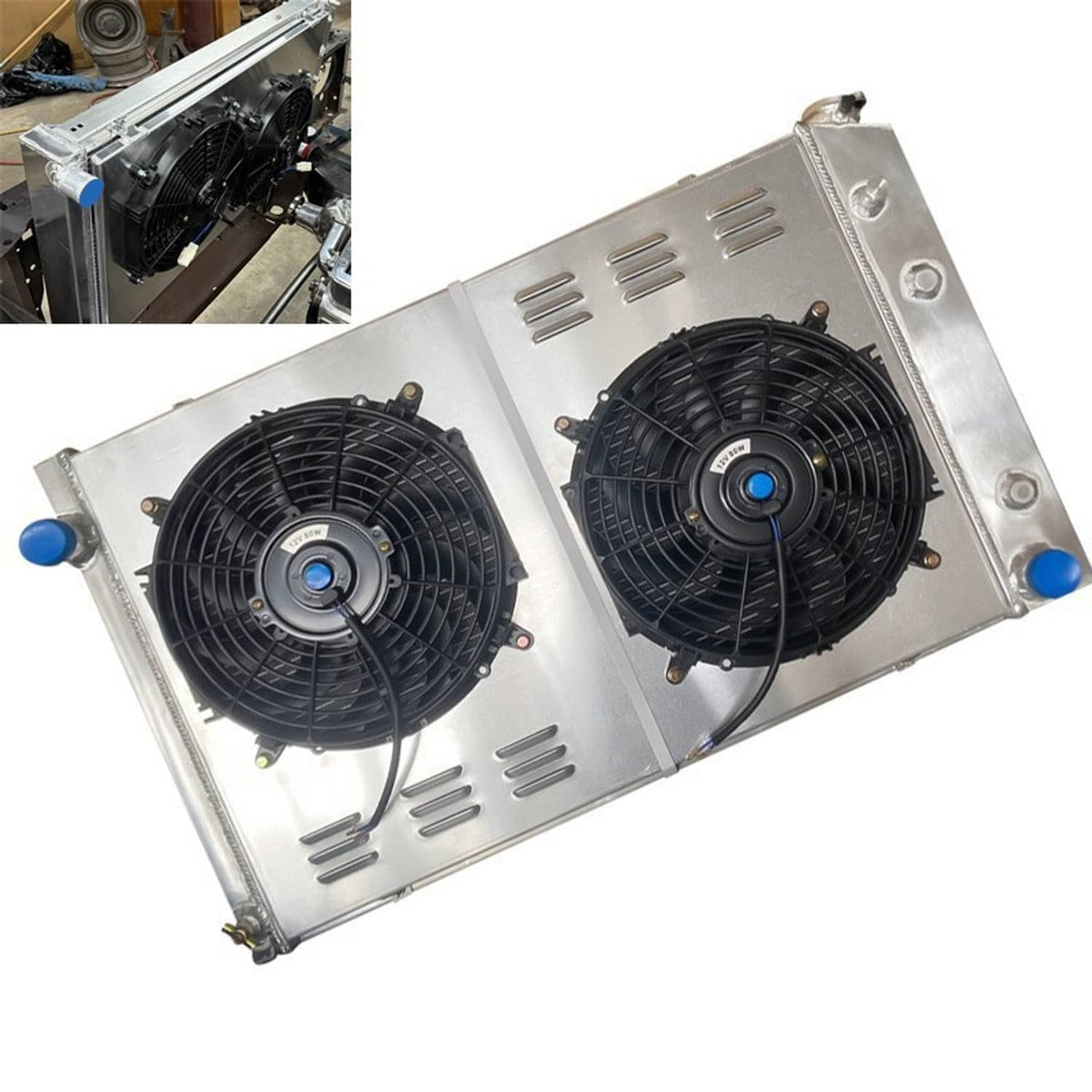 Solidspare 4 Row Core Radiator Fan Shroud For Chevy 1973-1987 C10 C20 C30 Pickup Truck GMC