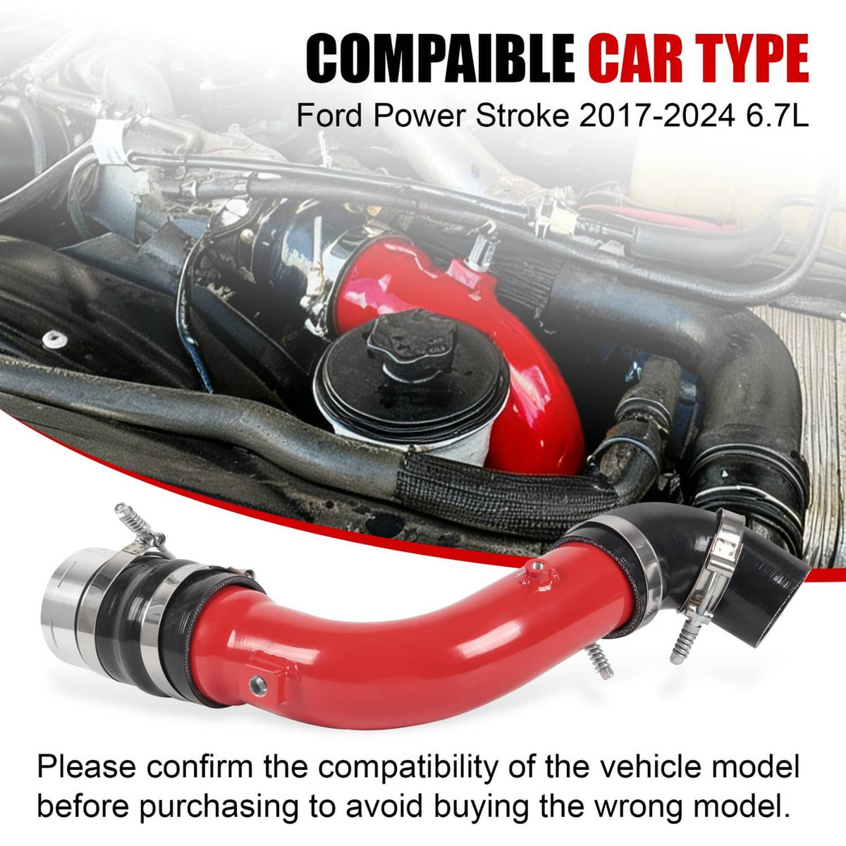 Solidspare Cold Side Intercooler Hose Fits 2017-21 Ford F-250 F-350 F-450 6.7L Powerstroke