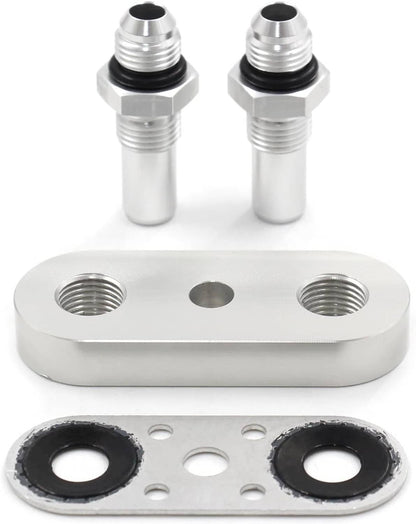 Solidspare Transmission Cooler Line Adapter Plate w/ 6AN Fittings Seal 6L80E 6L90E 8L90E