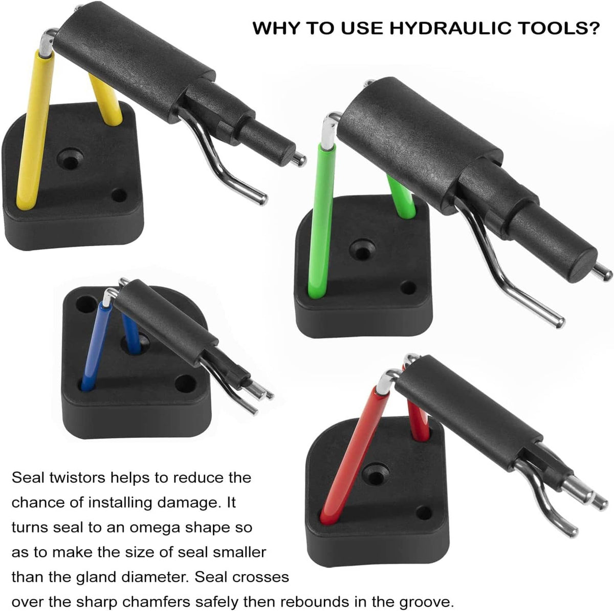 Solid Spare Rod Seal Install Tool Set Hydraulic U-Cup Twistor Installation Tool (Pack of 6)