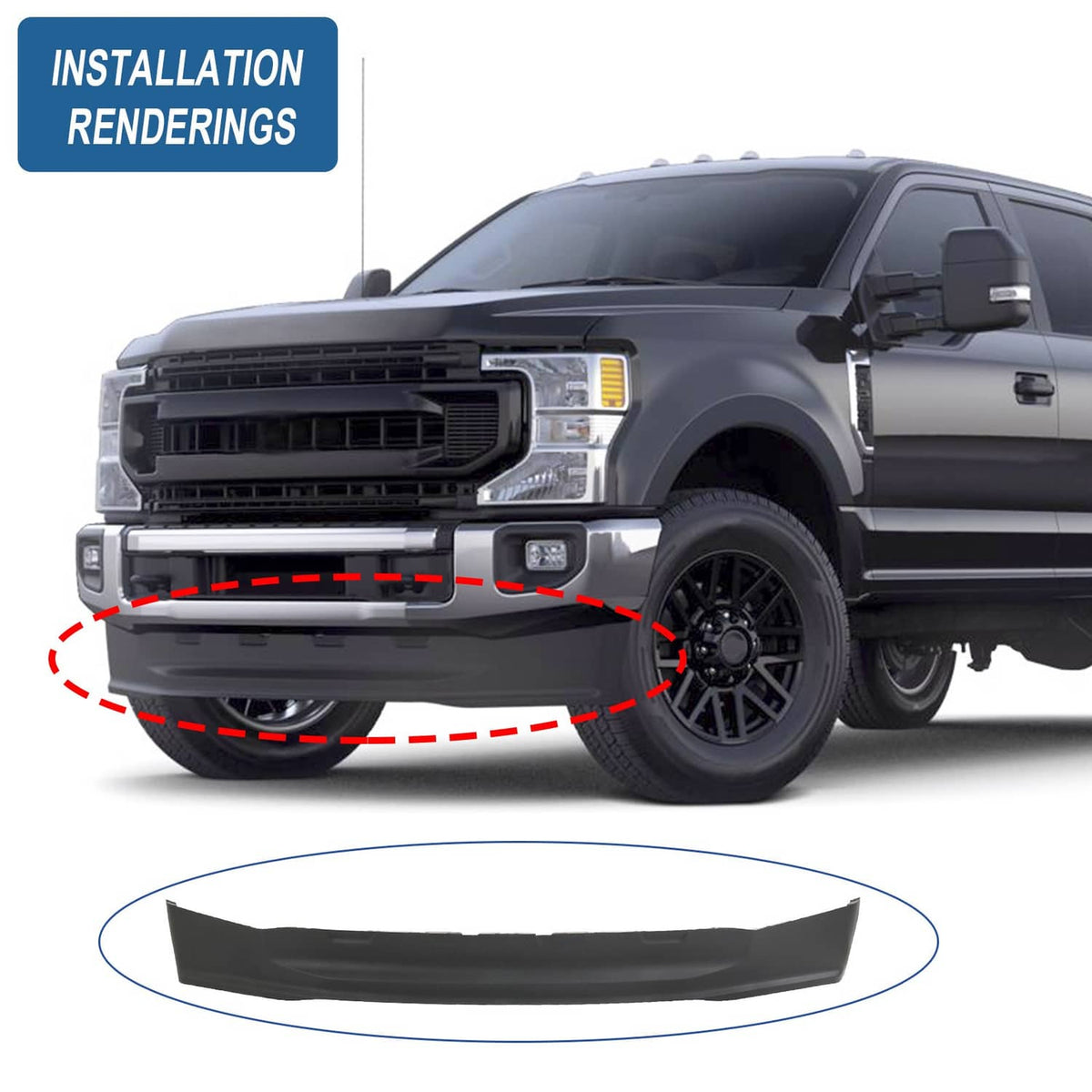 Solidspare Front Lower Valance 7.25" 4-Wheel Drive For Ford F-450 F-250 F-350 2020-2022 21