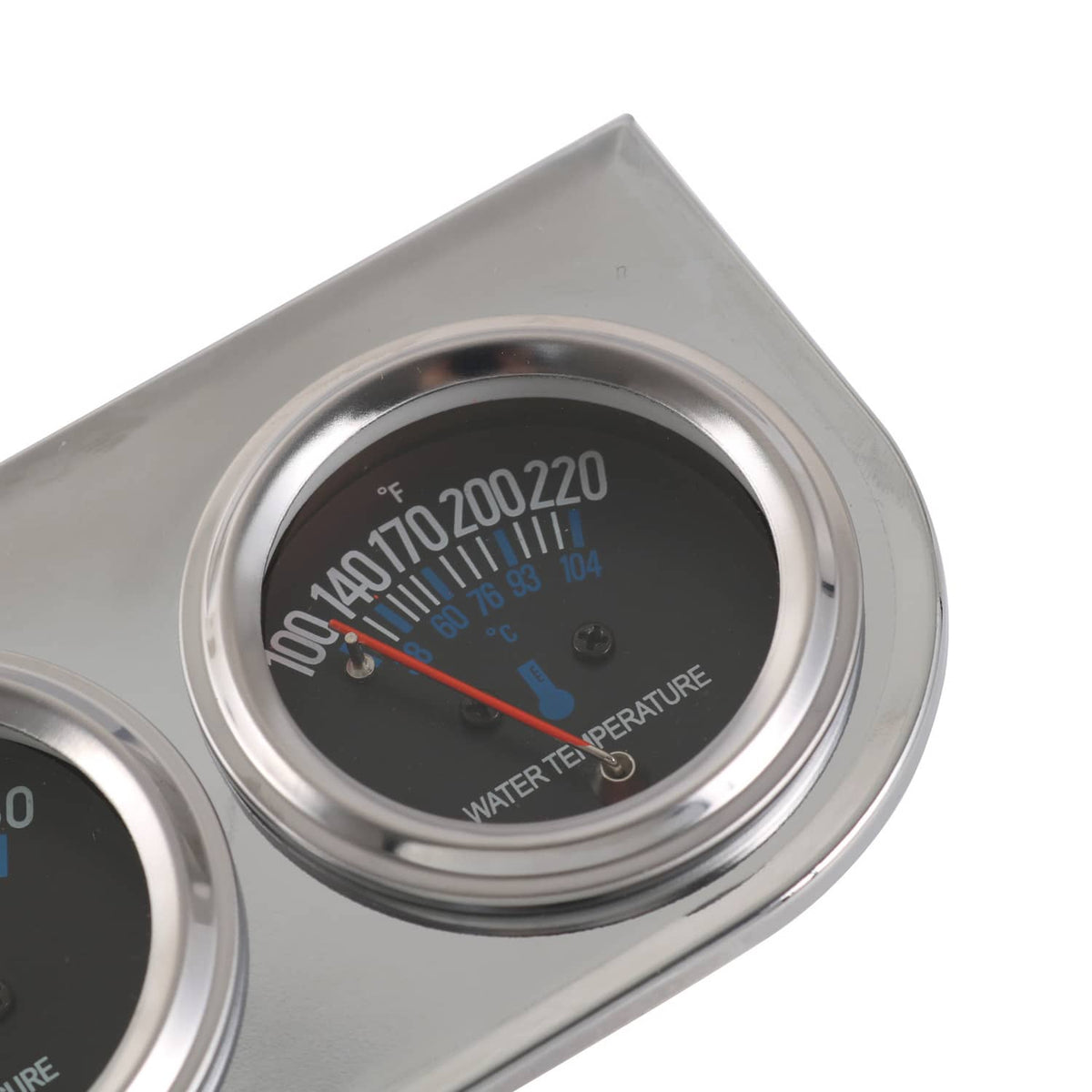 Solidspare 2" 52mm Chrome Car Triple Gauge Set Kit AMP Meter Water Temp Oil Pressure 3 in 1
