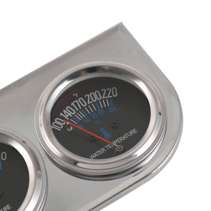 Solidspare 2" 52mm Chrome Car Triple Gauge Set Kit AMP Meter Water Temp Oil Pressure 3 in 1