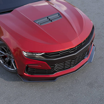 Solid Spare Fits 2016-2024 Chevy Camaro SS V8 Gloss Black Front Bumper Lip Low Spoiler