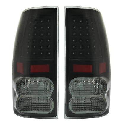 Solid Spare Black Smoke For Toyota Tundra 2007-2013 LED Tail Lights Brake Lamps Left+Right
