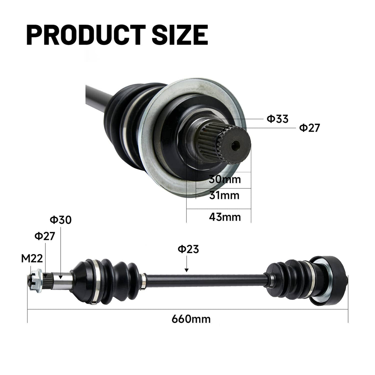 Solidspare Complete CV Joint Axle Rear Left Or Right  for Arctic Cat 1502-801 1436-411 UTV
