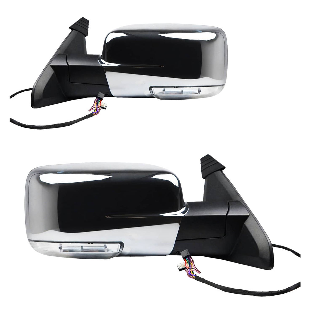 Solidspare 2Pcs For 2013-2019 Ram 1500 Side Mirror Chrome Power Fold Heated Temper Sensor