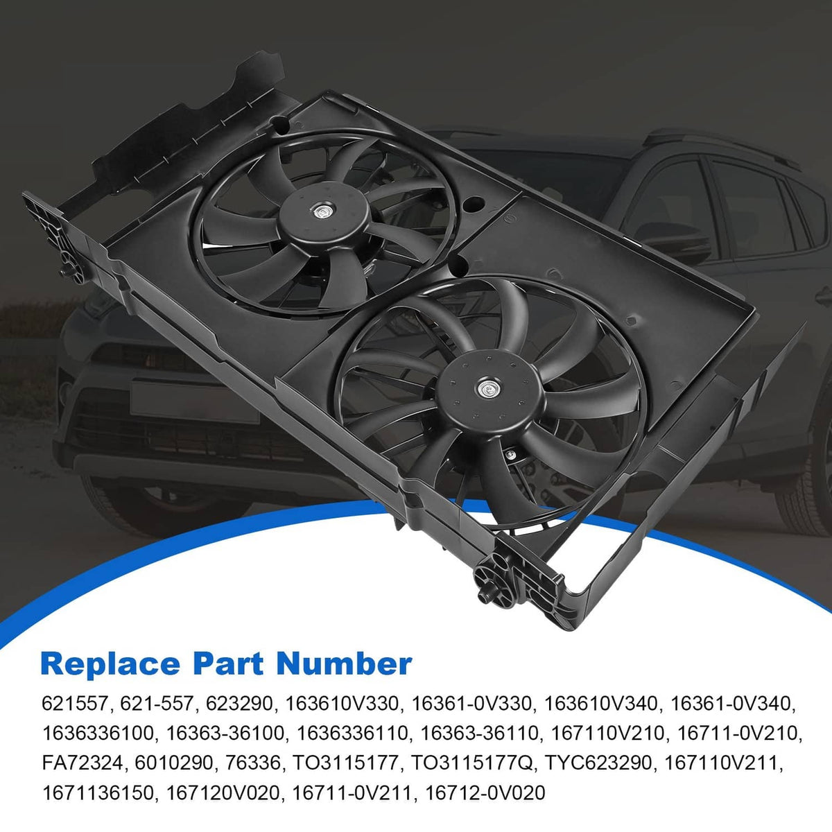 Solidspare Radiator Cooling Fan Assembly 621-557 for 2013-2019 Toyota RAV4 2.5L L4 623290