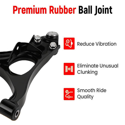 Solidspare Blcak Front Lower Control Arms & Ball Joints for 2006-2011 Honda Civic Acura CSX