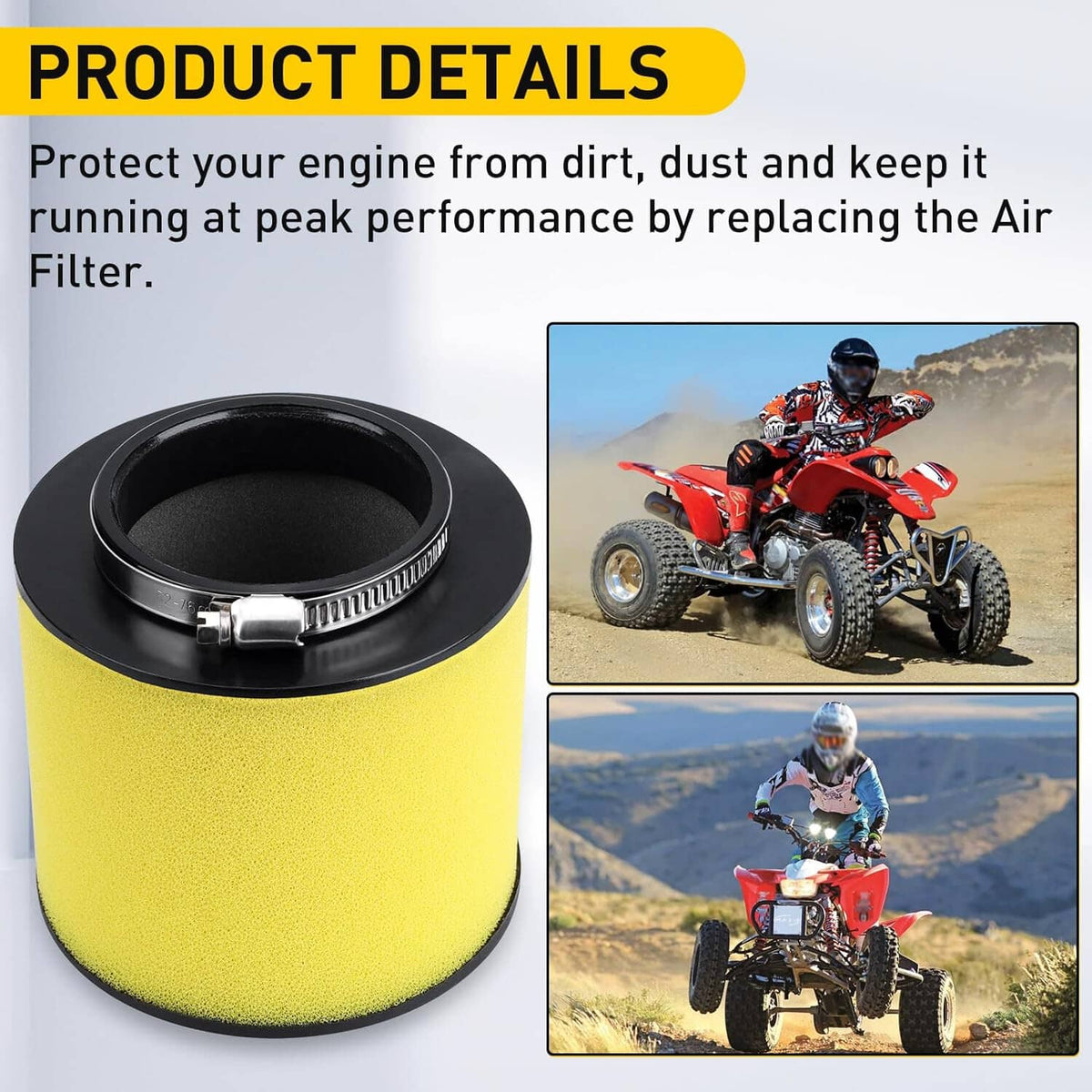Solidspare For Honda Rancher 350 400 TRX350FM FE TM TE 2000 2001-2006 Air Filter Cleaner