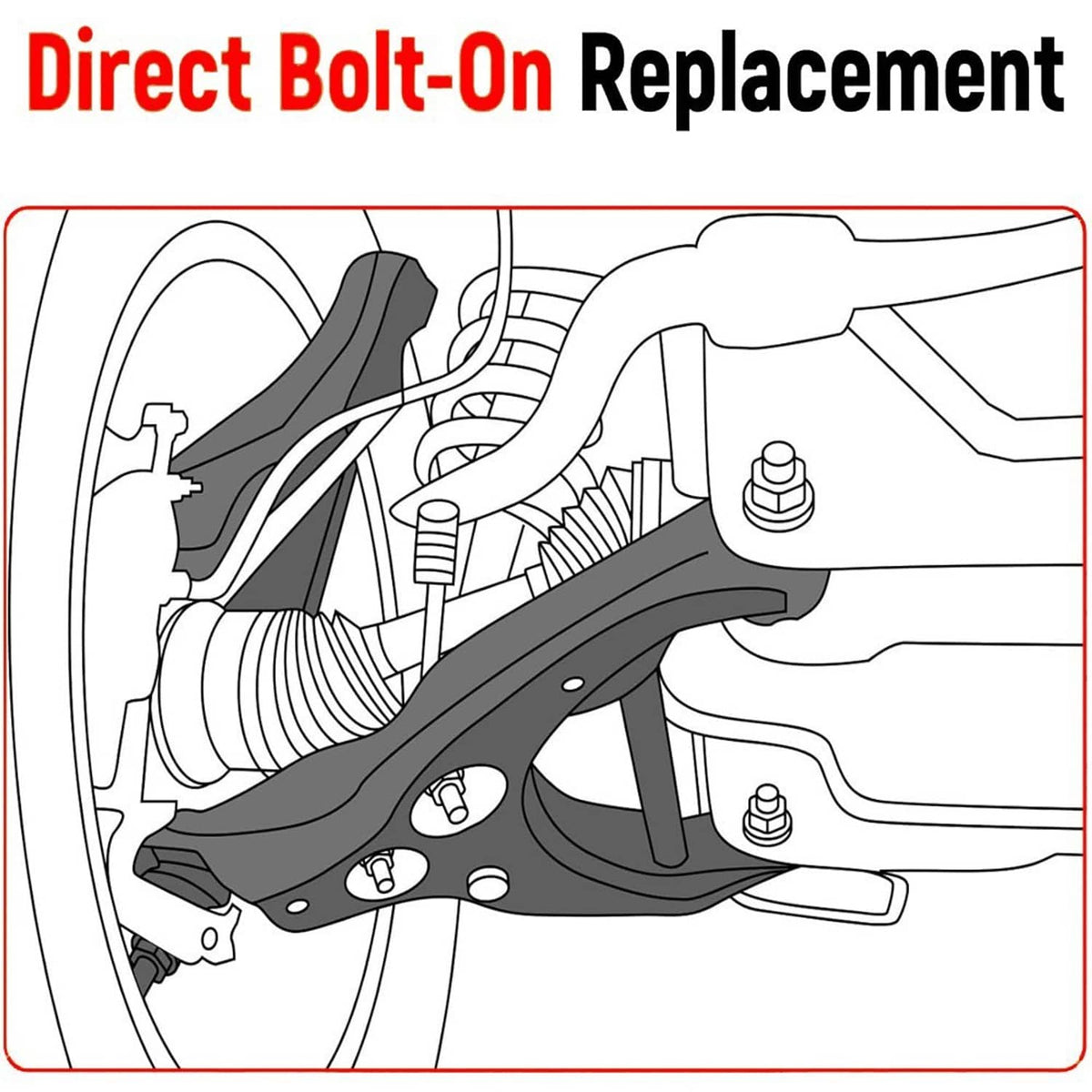 Solidspare 8Pcs Front Lower Control Arms Sway Bars Tie Rods Kit for Nissan Maxima 2016-2023