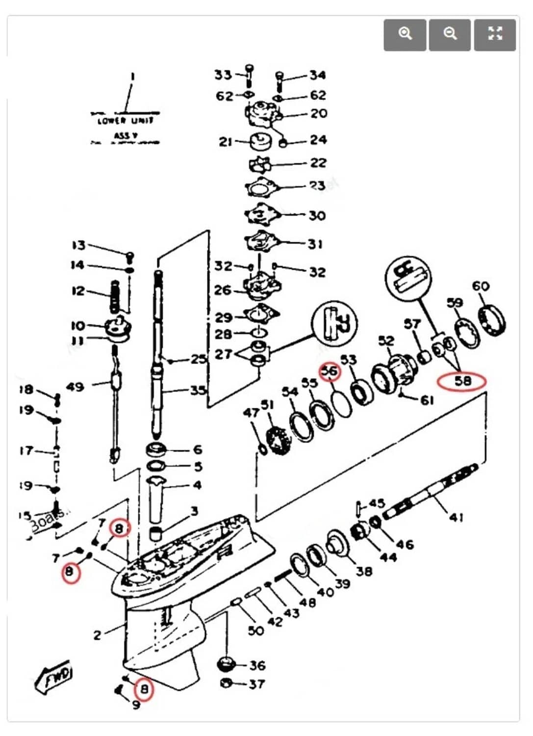 Solid Spare Lower Gearcase Unit Seal Kit 93101-22067 90430-08003 for Yamaha Outboard Engine