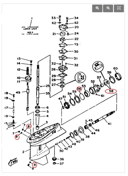 Solid Spare Lower Gearcase Unit Seal Kit 93101-22067 90430-08003 for Yamaha Outboard Engine