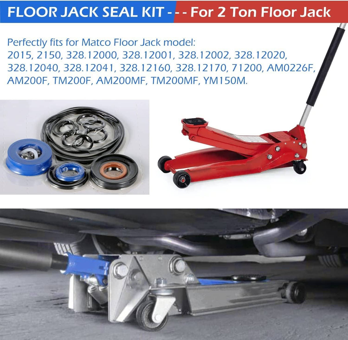 Solid Spare 328 Series - Floor Jack Repair Kit Seal Kit For AM200F Matco Floor Jack 2 Ton